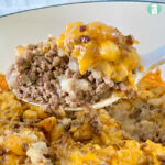 ground beef and diced potatoes topped with melted cheese