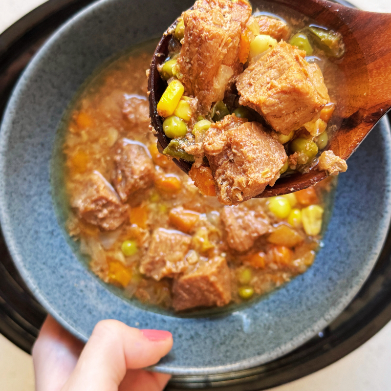 close up of Texas beef soup